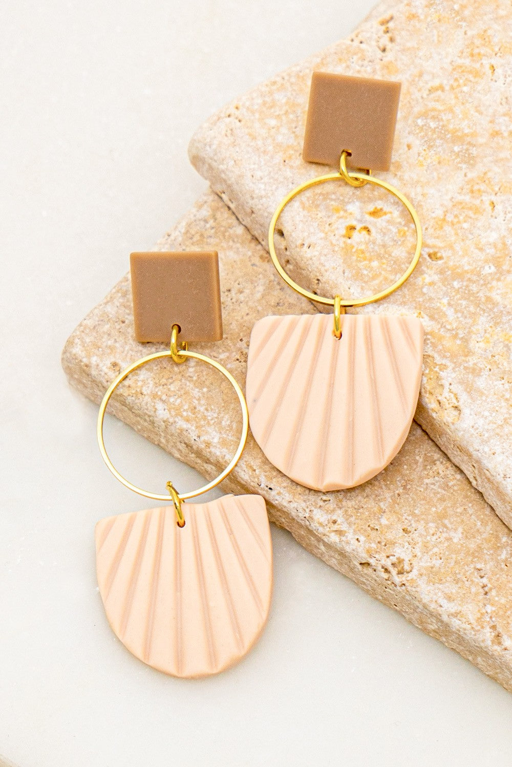 Cream Clay Linear Earrings