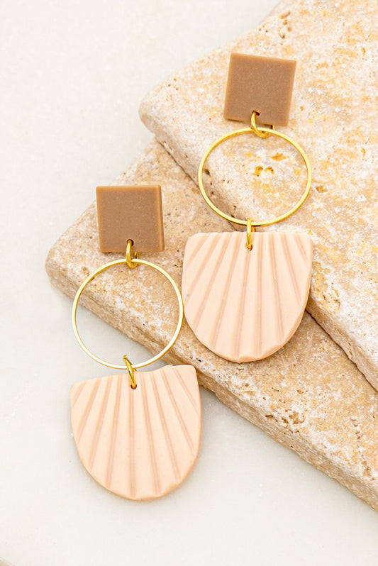 Cream Clay Linear Earrings