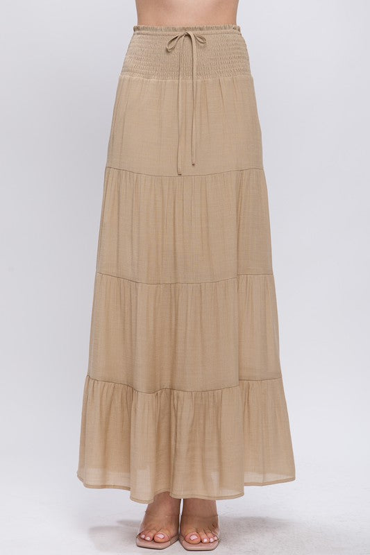 Smocked Maxi Skirt