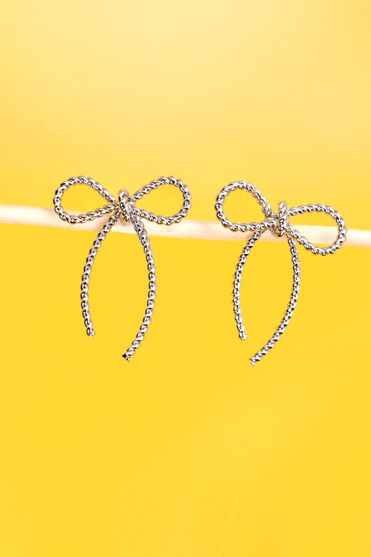 Rope Bow Twist Earrings