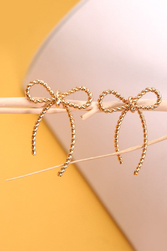 Rope Bow Twist Earrings