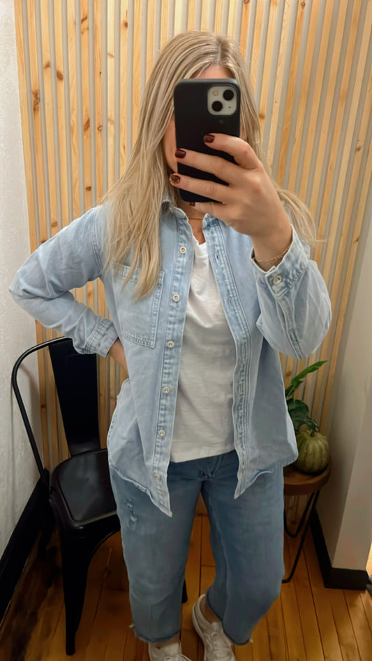 Buttoned Chest Pocket Denim Shirt
