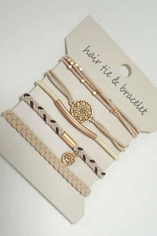 Boho Dual Function Hair Tie Bracelet