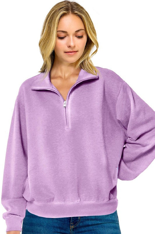 Burn Out Fleece Half Zip