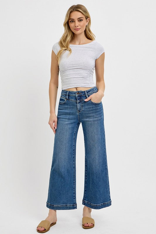 High Rise Crop Wide Leg Jean