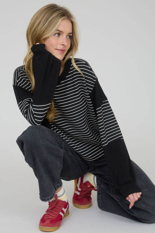 Patchwork Contrast Top