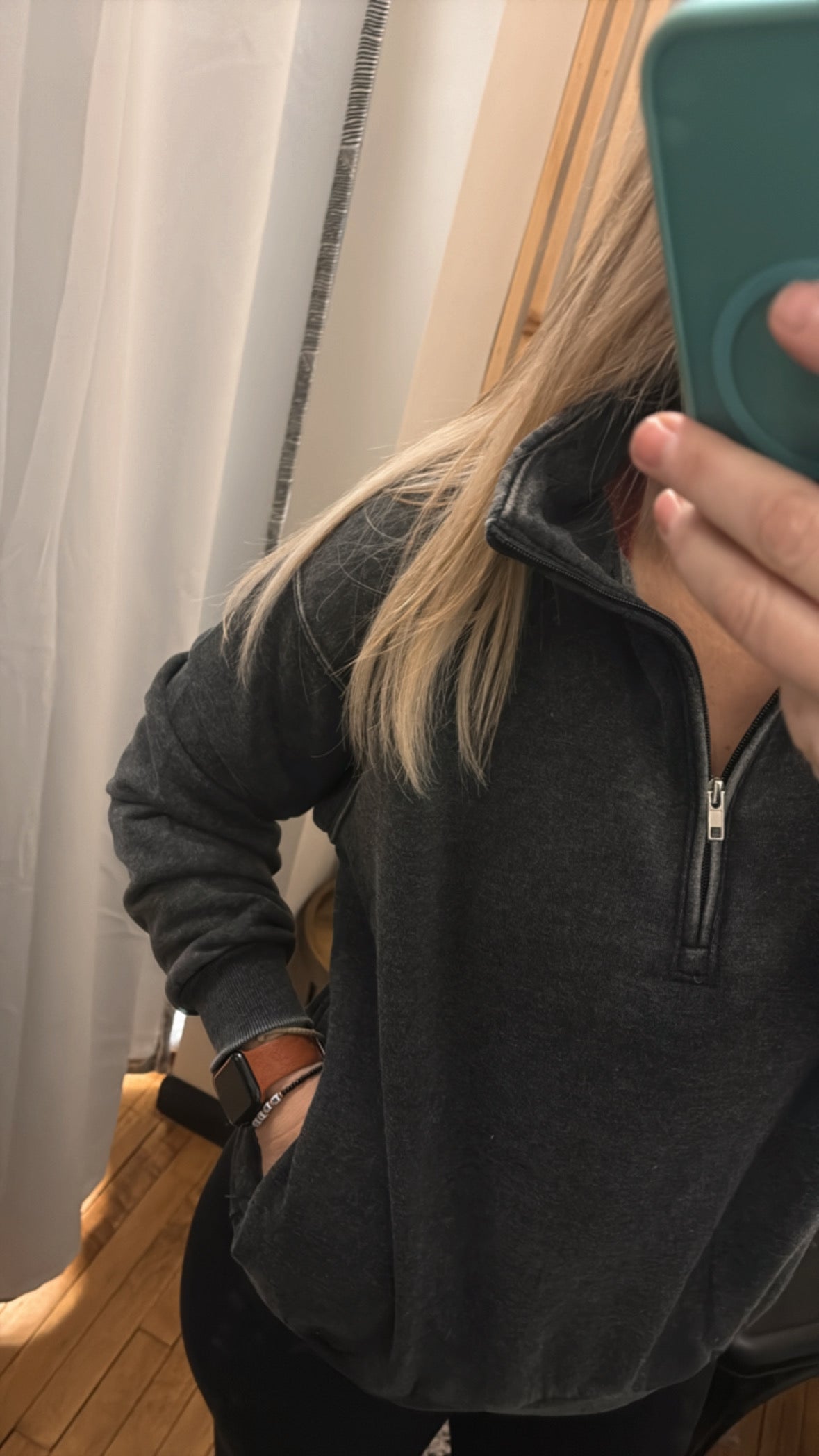 Burn Out Fleece Half Zip