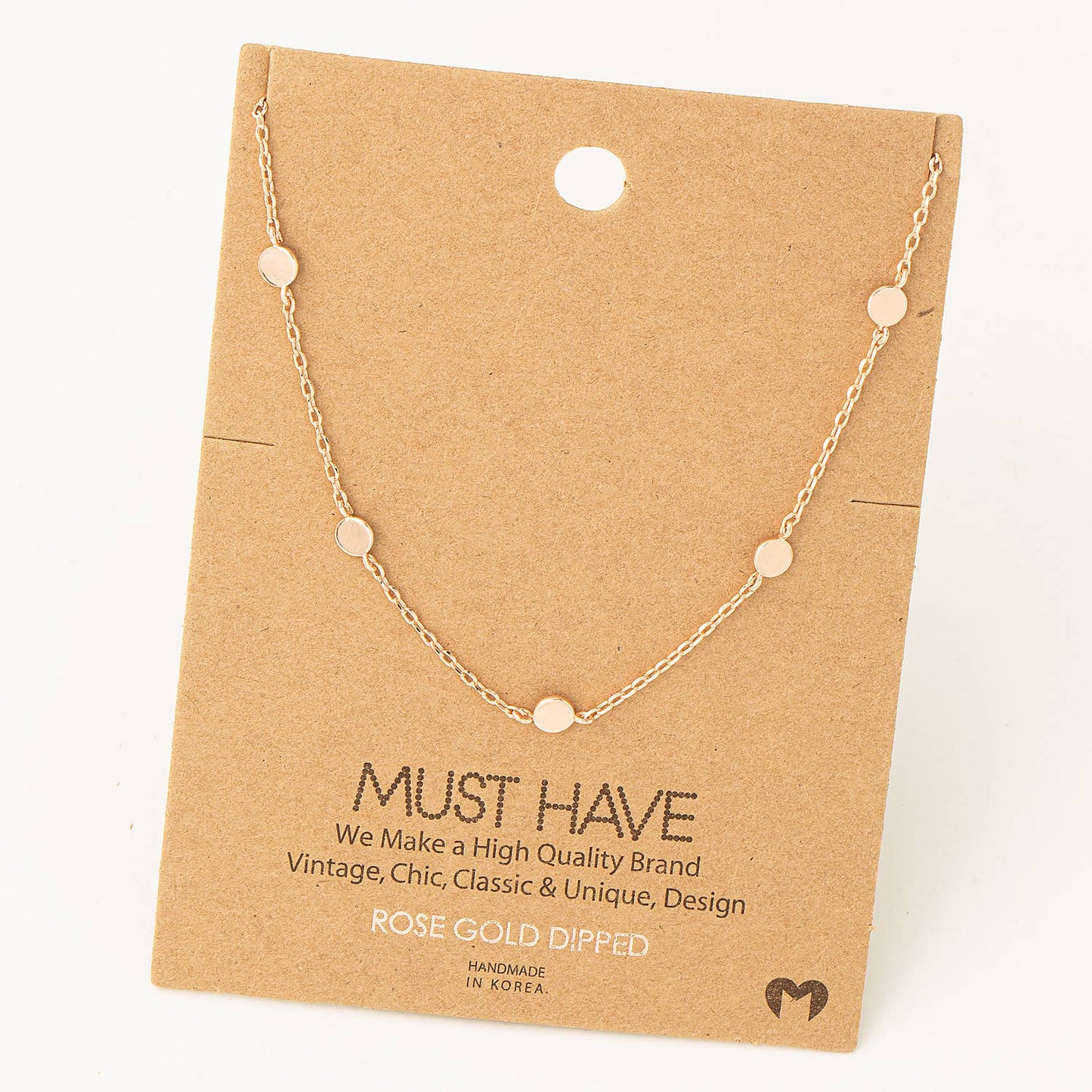 Dainty Circle Disc Station Necklace