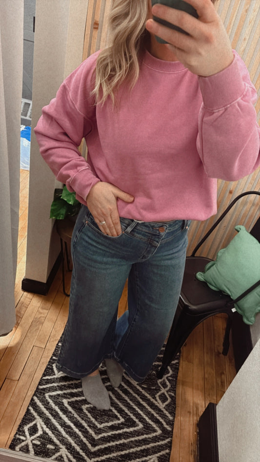 High Rise Crop Wide Leg Jean