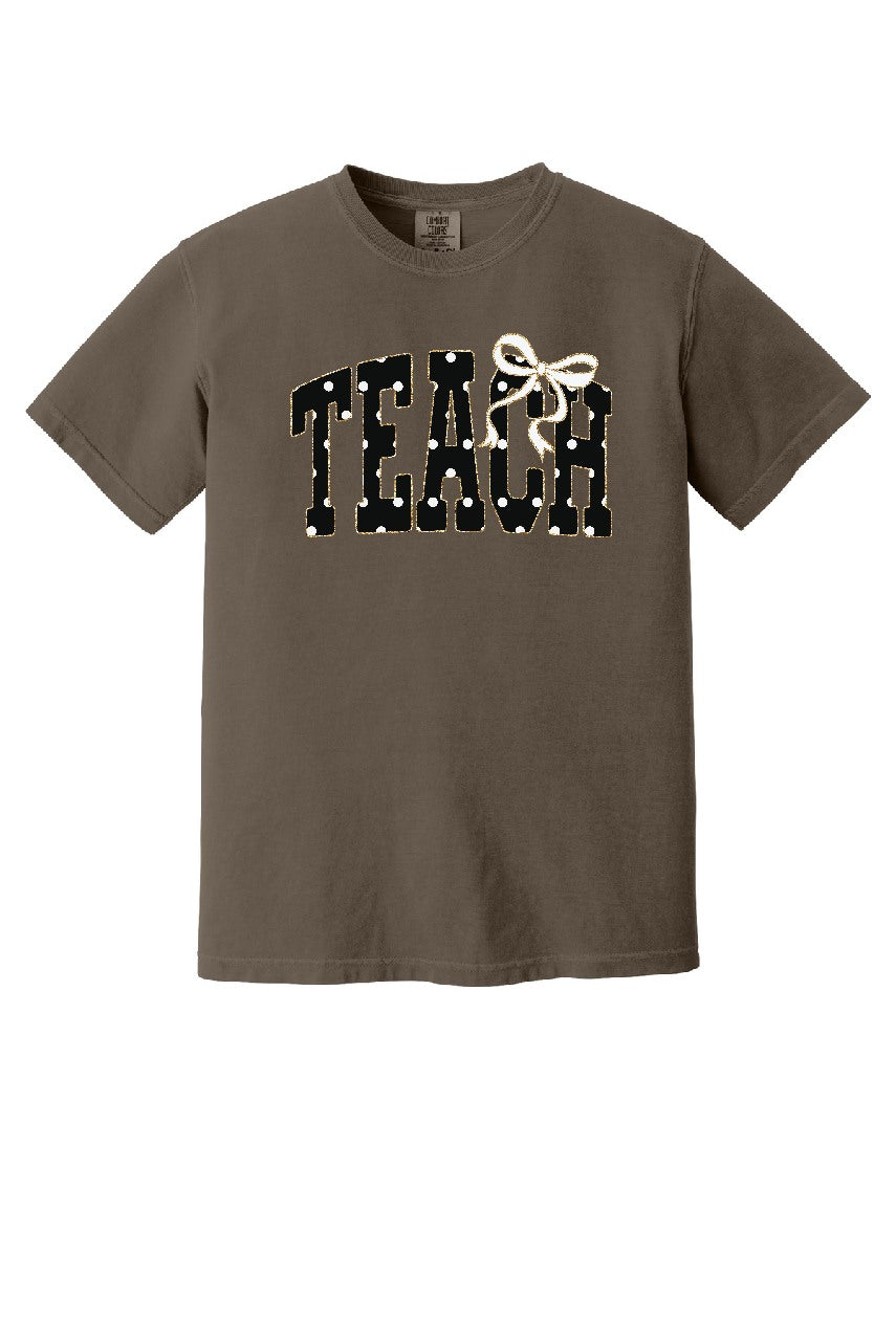 Teach Polka Dot Bow CC Tee