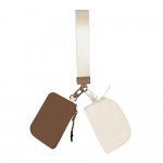 Dual Pouch Wristlet Keychain Wallet
