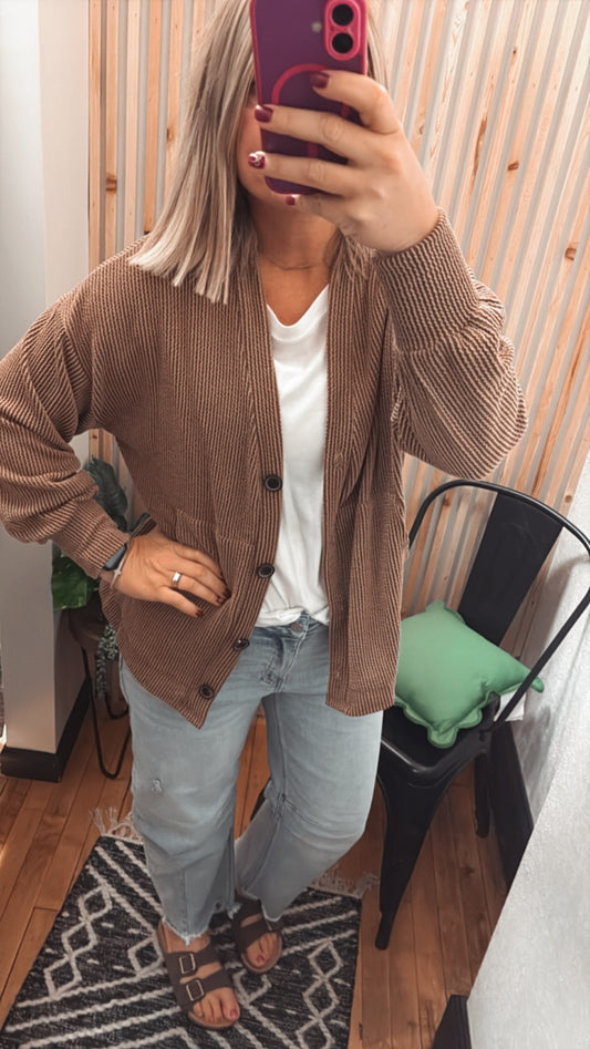 Button Open Front Cardigan