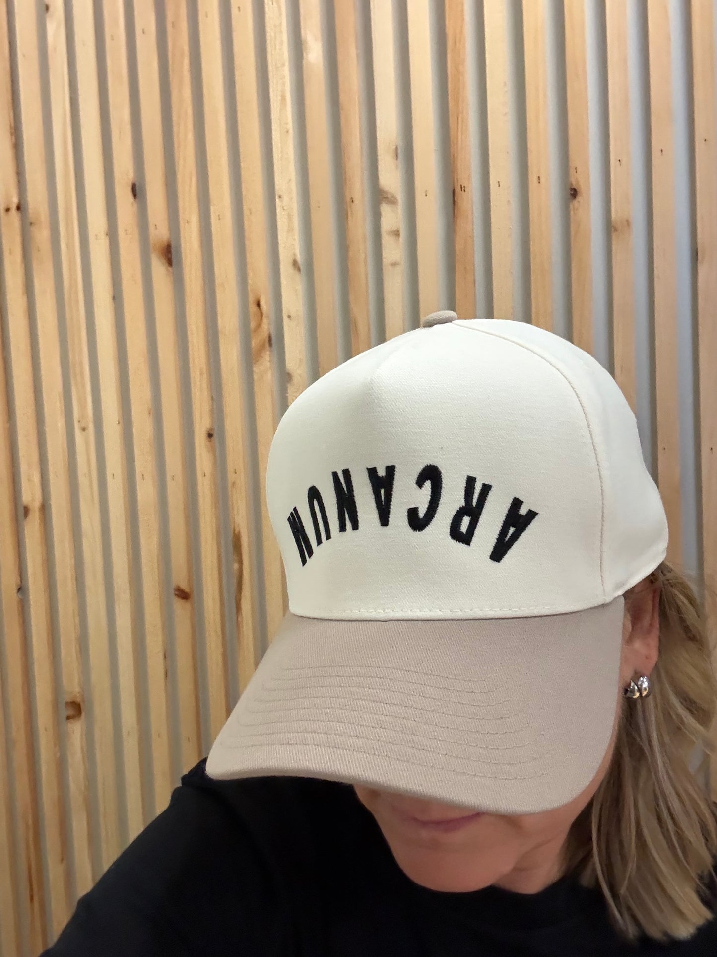 Arcanum Upside Down Tan Trucker Hat