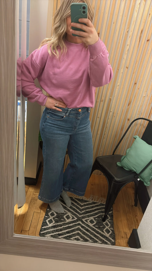 High Rise Crop Wide Leg Jean