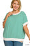 Plus Striped Contrast Short Sleeve Top