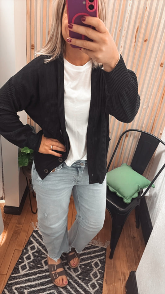Button Open Front Cardigan