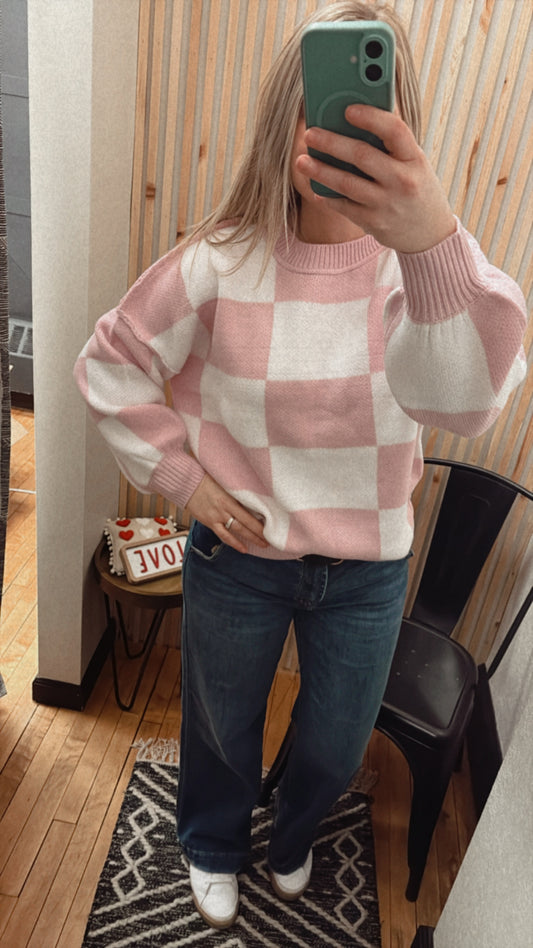 Checkered Bishop Sweater