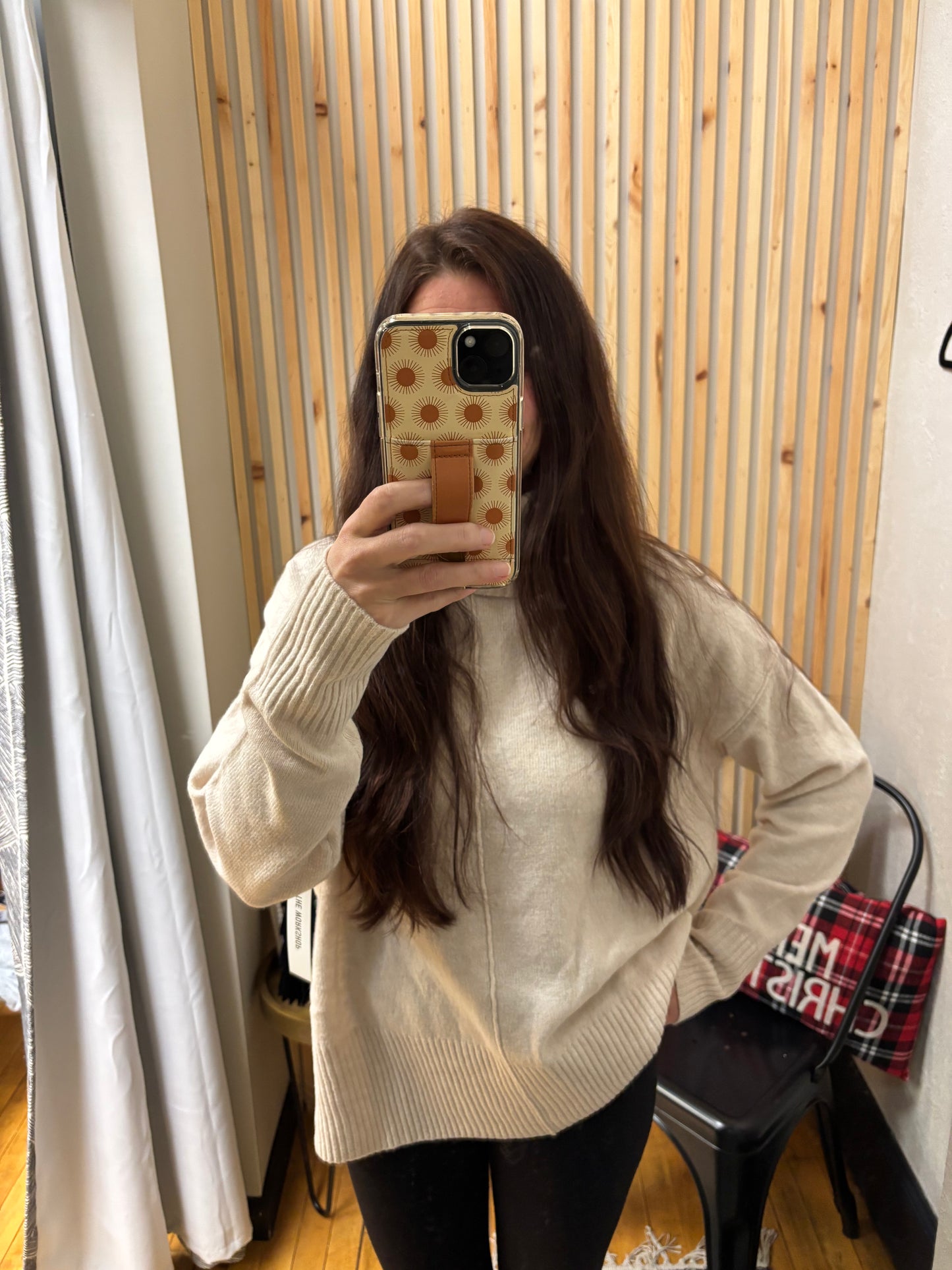 Turtleneck Front Seam Sweater