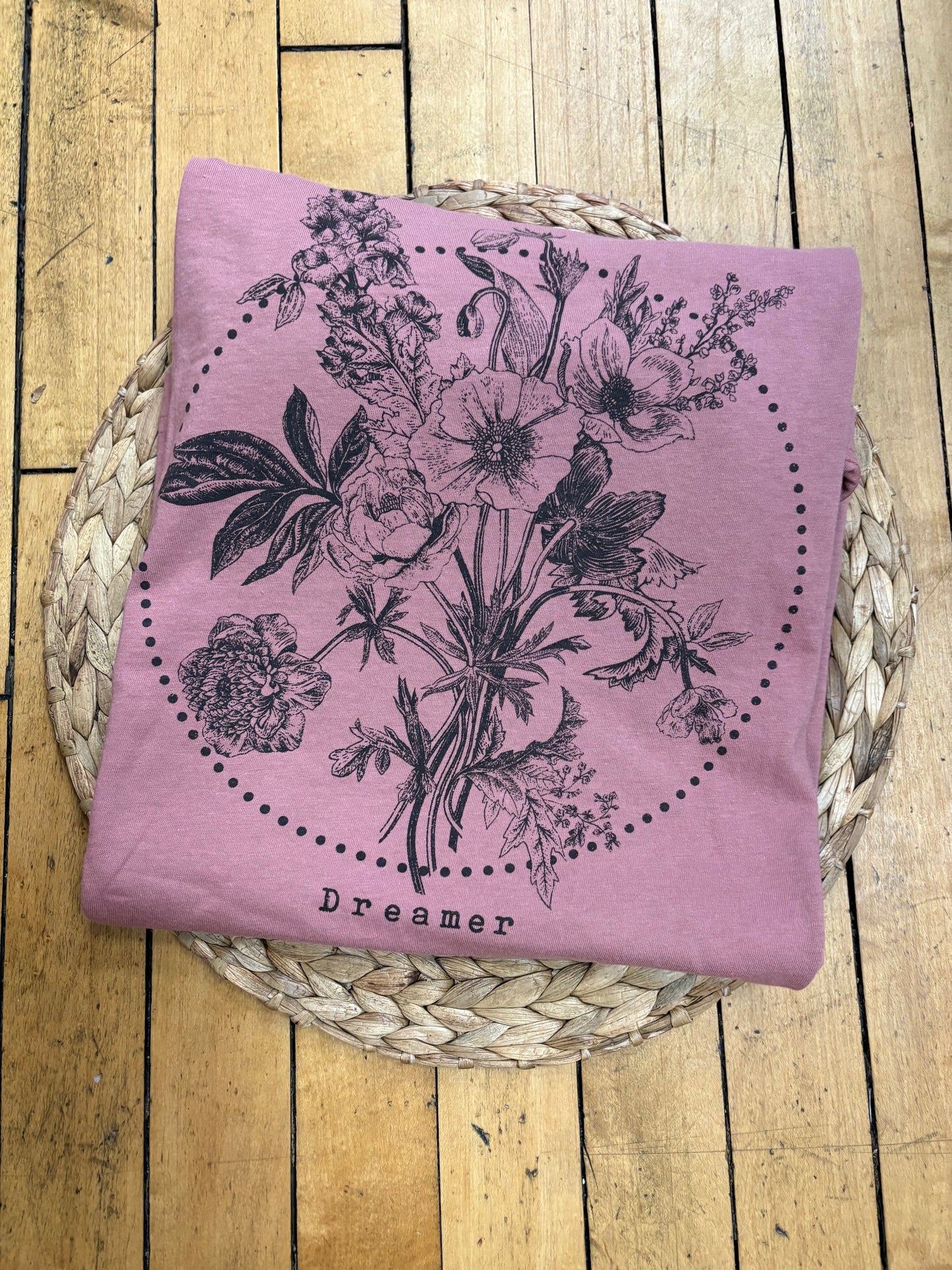 Dreamer Flowers Mauve Graphic Tee