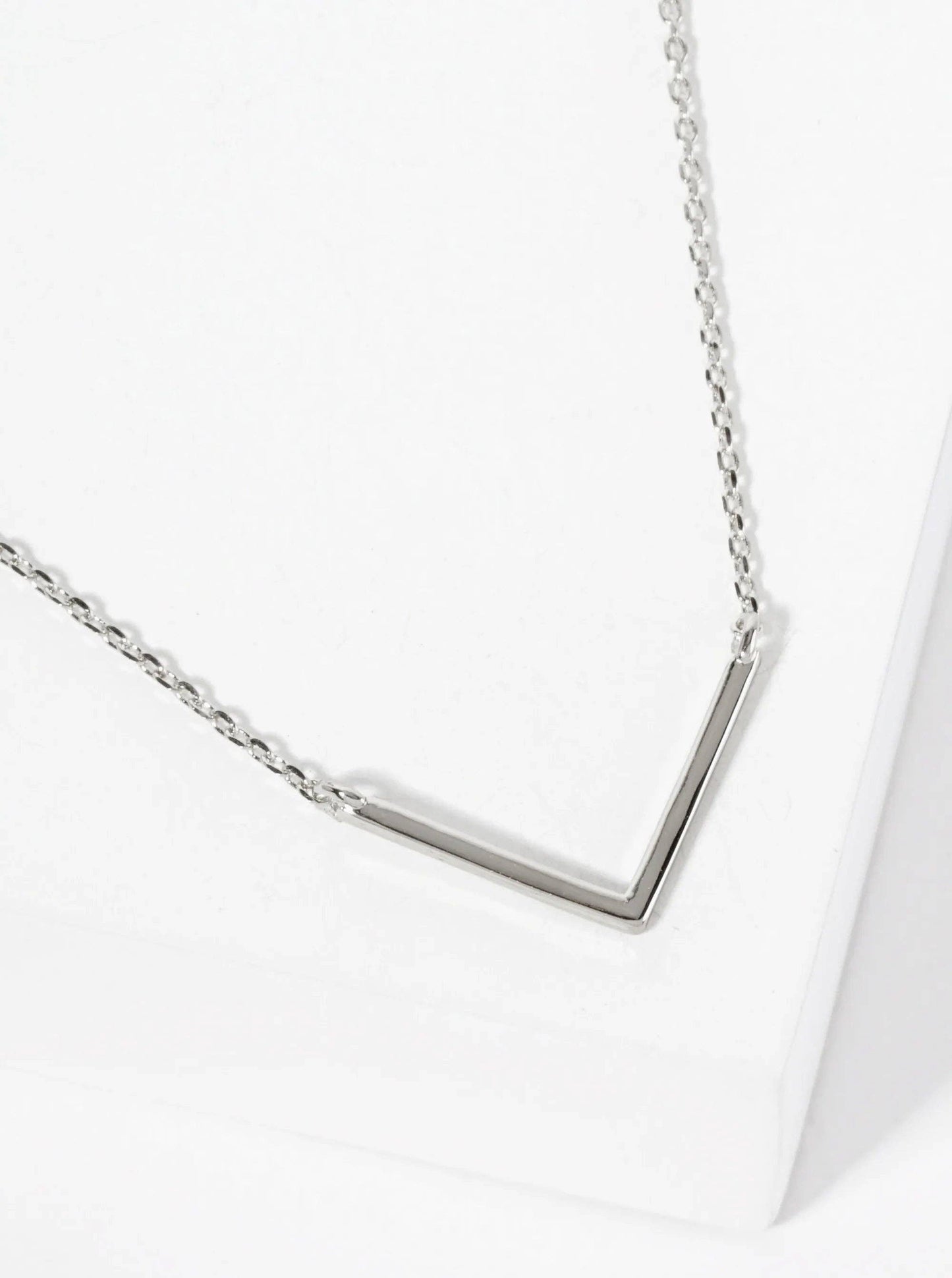 Minimalist V-Shape Pendant 18K-Gold-Dipped Necklace