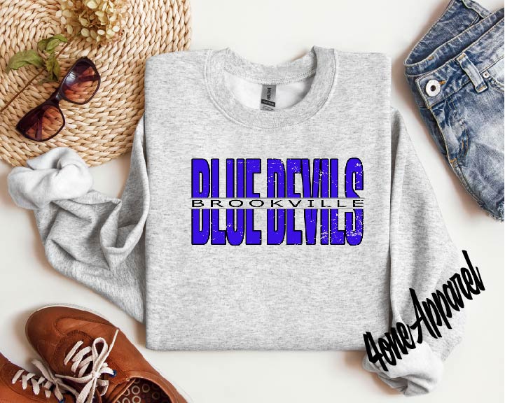 Distressed Brookville Bluedevils