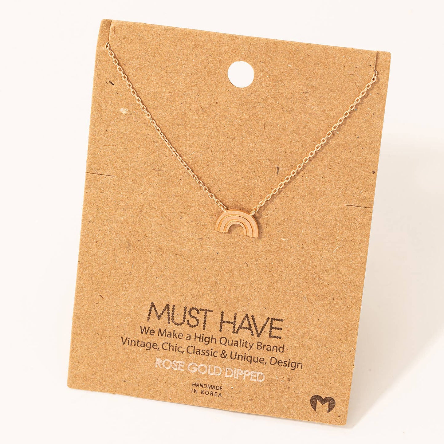 Mini Metallic Rainbow Pendant Necklace