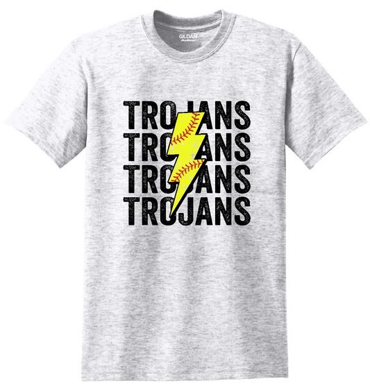 Trojan Softball Lightening Bolt Apparel