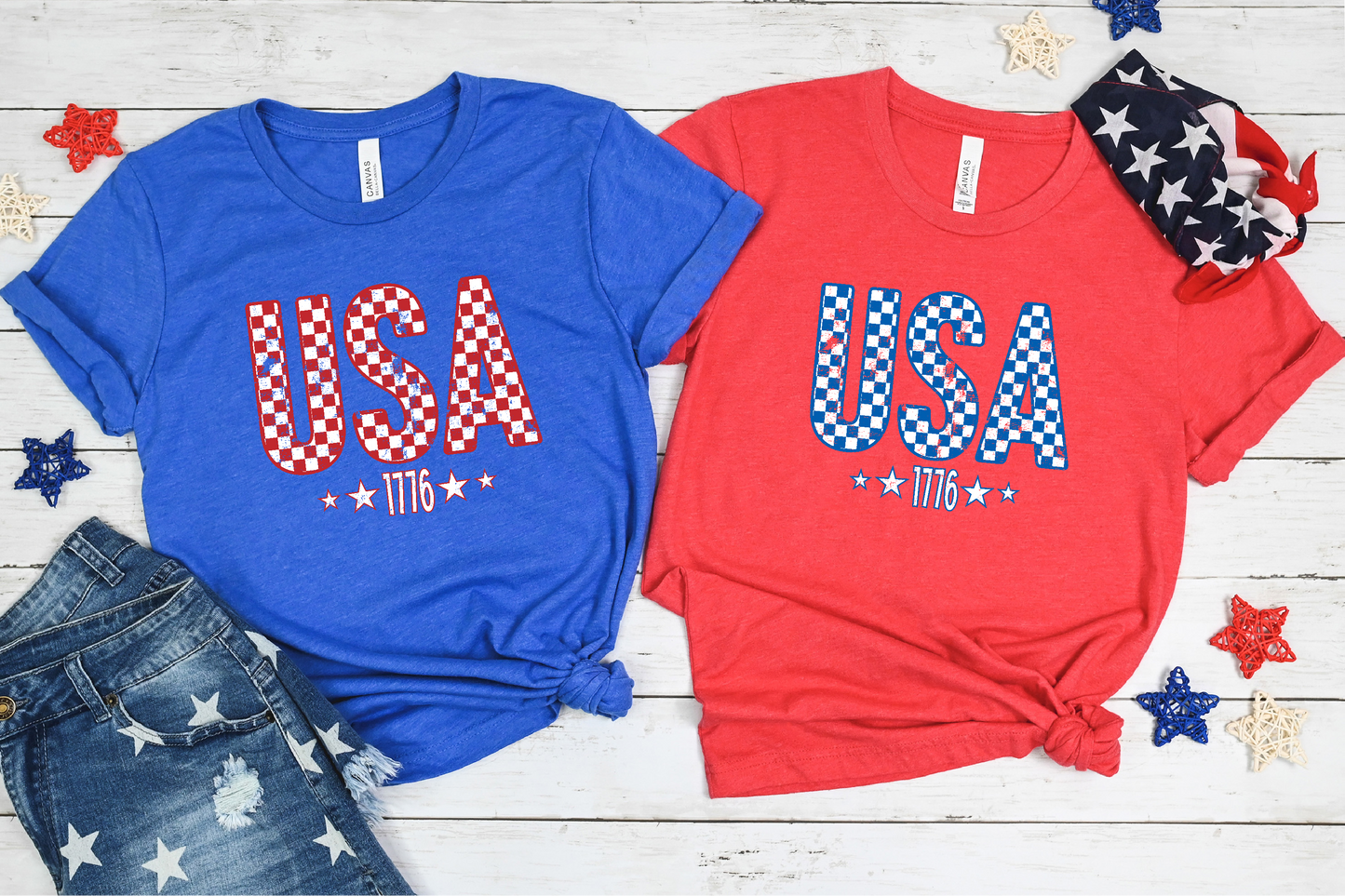 USA Checkered Kids Tee