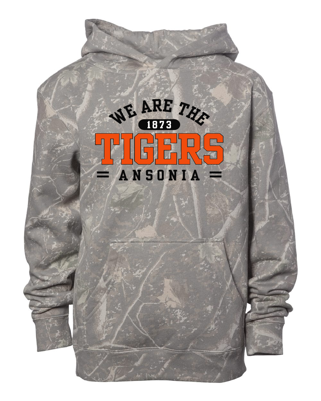 We are the Ansonia Tigers Camo Hoodie