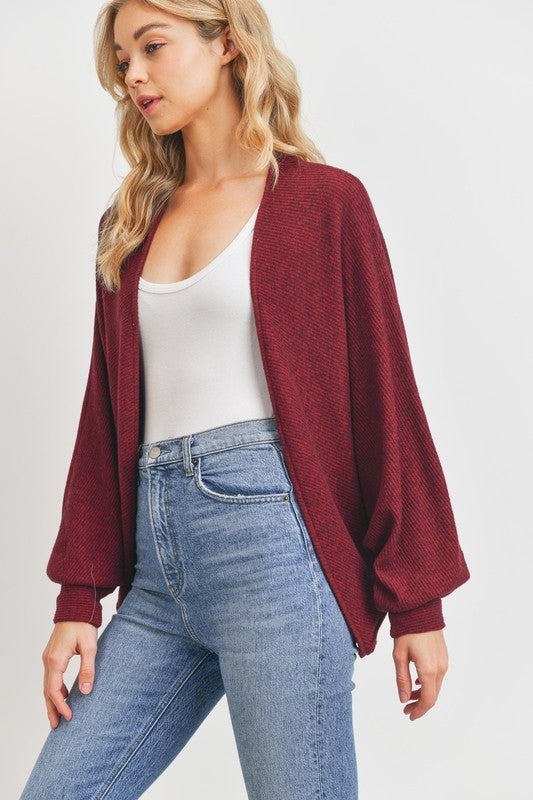 Brushed Intermingle Rib Cardi