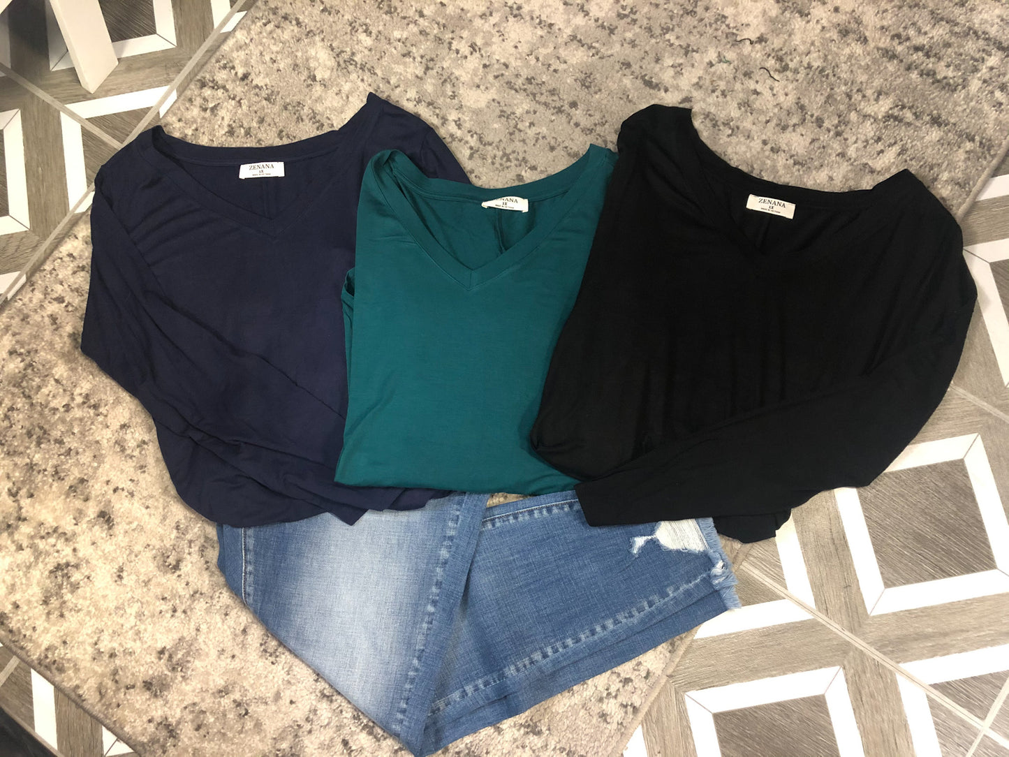 Plus Long Sleeve V-Neck