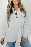 Gray Oversized Button Shirt