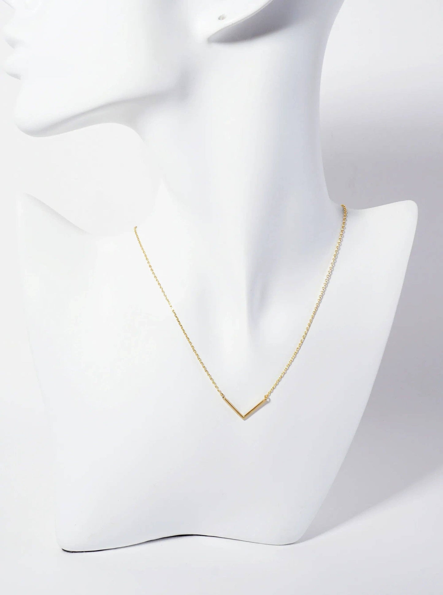 Minimalist V-Shape Pendant 18K-Gold-Dipped Necklace