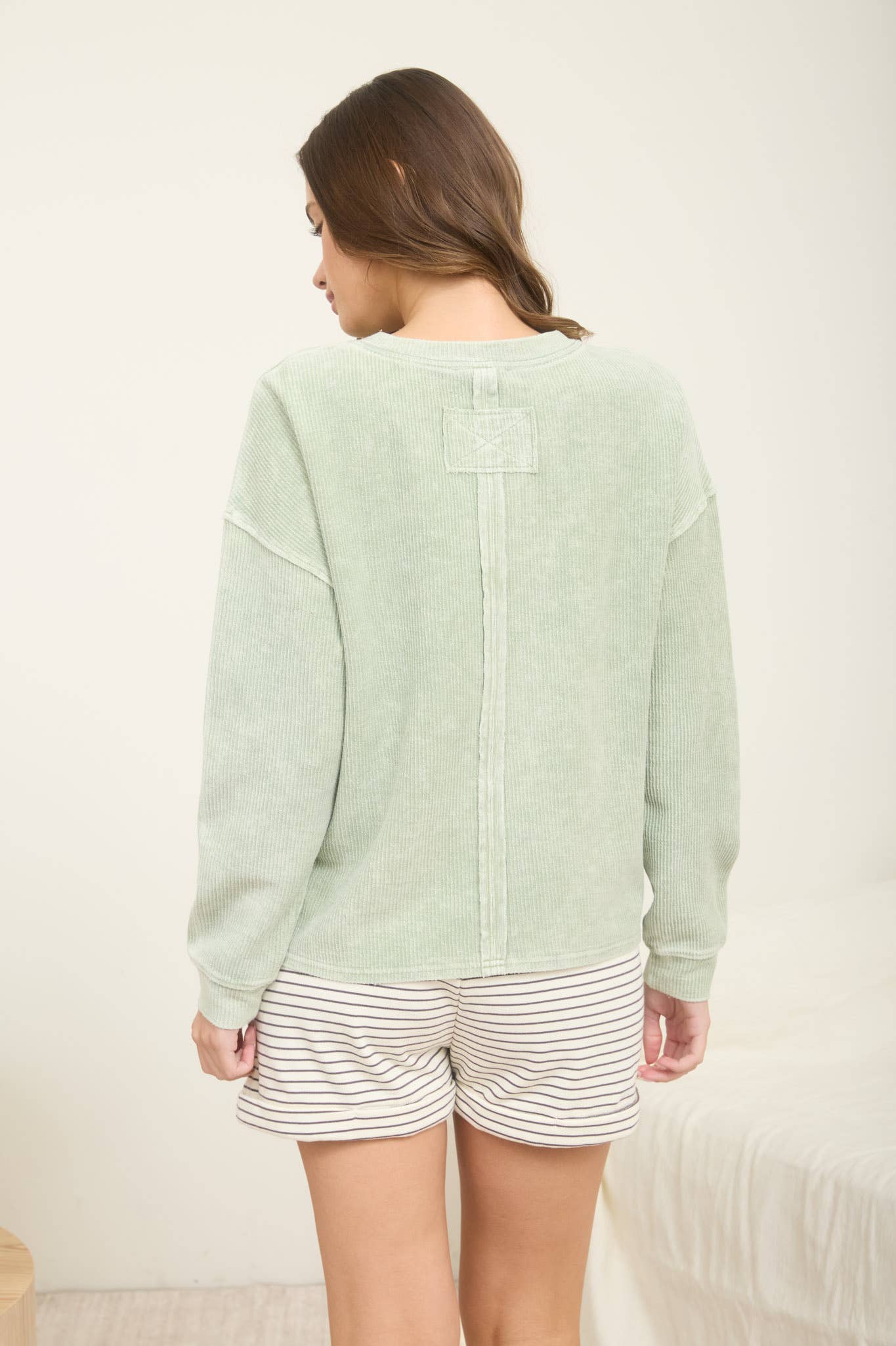 Washed Pocket Ribbed Top