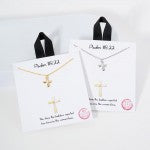 Dainty Stone Accent Cross Necklace