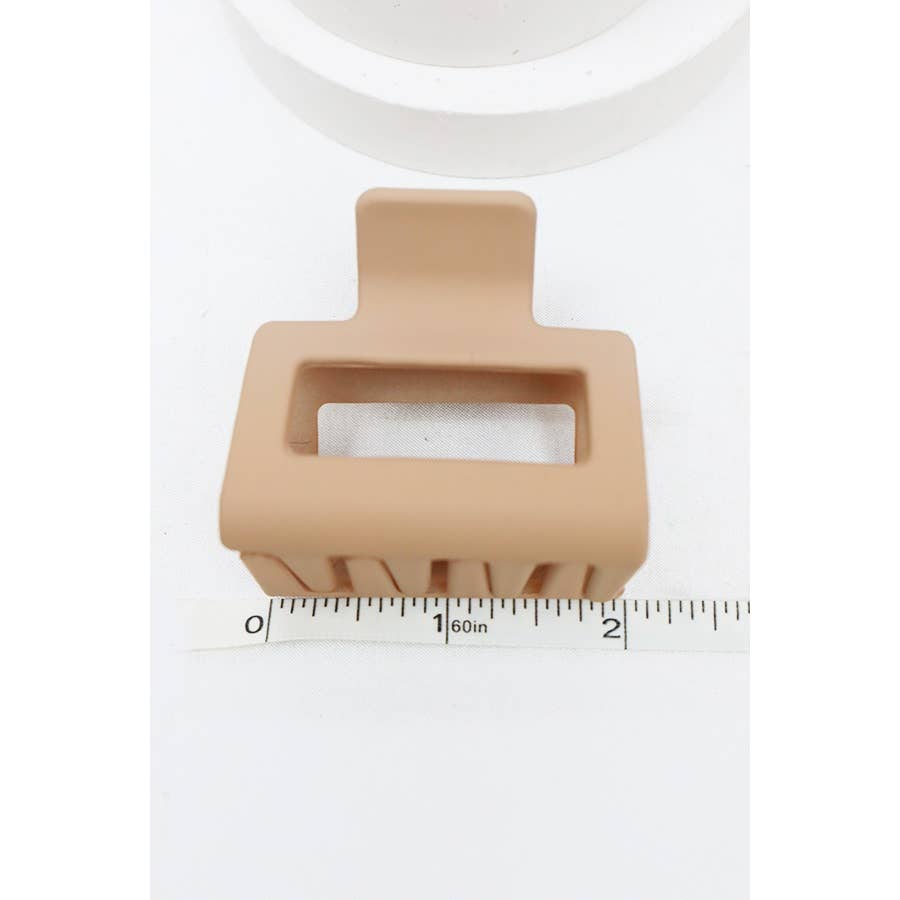 Neutral Tone Matte Color Rectangle Medium Hair Clips