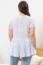 Plus Striped Tiered Top