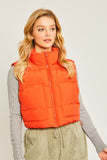 Cropped Puffer Vest with Pockets  no