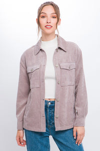 Corduroy Button Down Jacket With Pockets