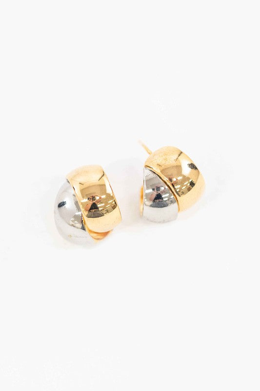 Gold and Silver Intertwined Earrings