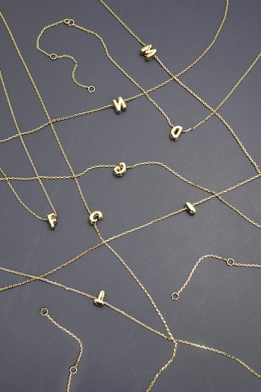 Mini 3D Bubble Letter Necklace