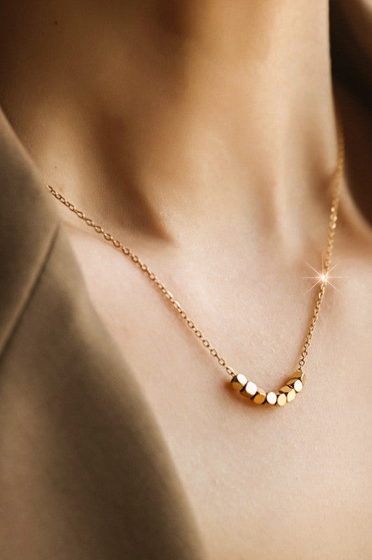 18K Gold Plated Bead Necklacef