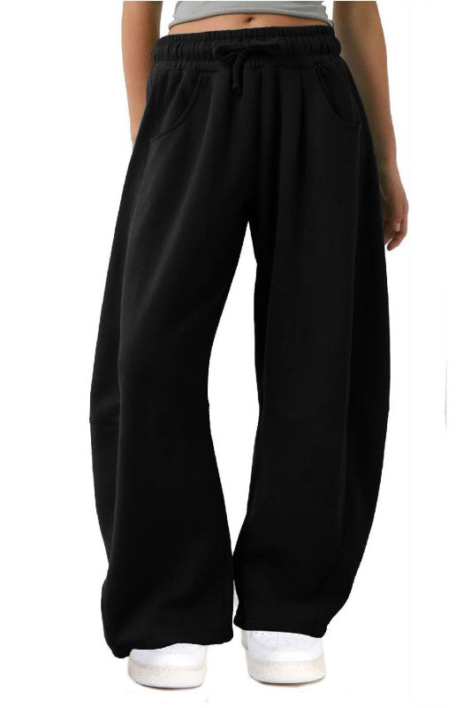 Fleece Baggy Barrel Mid Rise Sweats