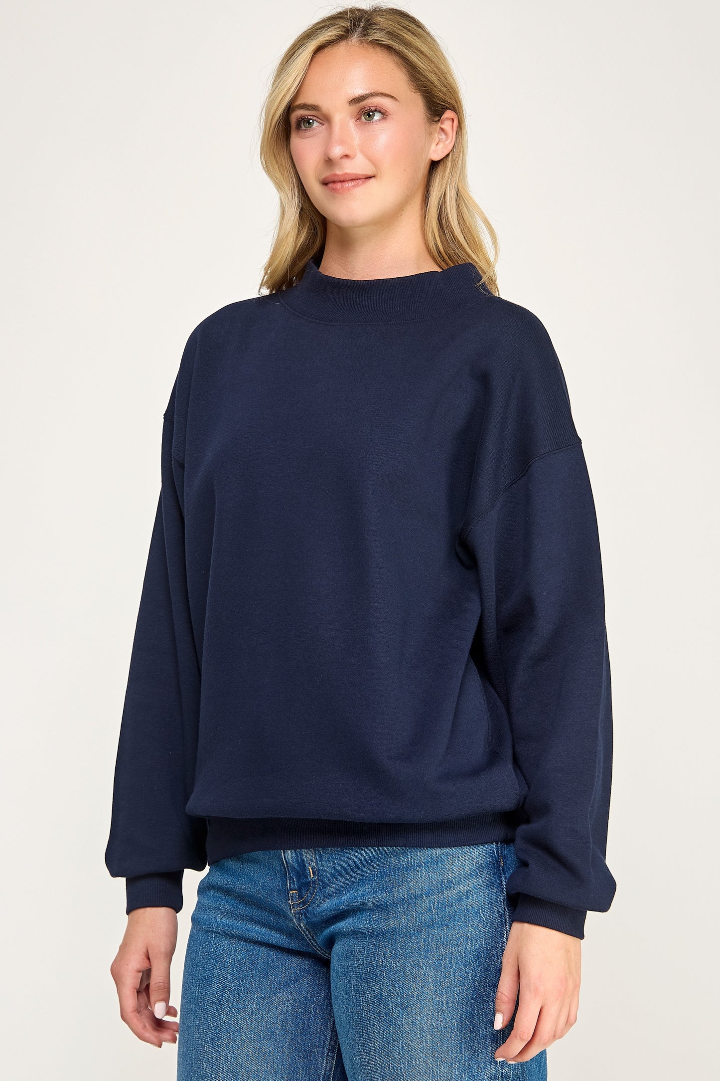 Basic Fleece Mockneck Sweatshirt