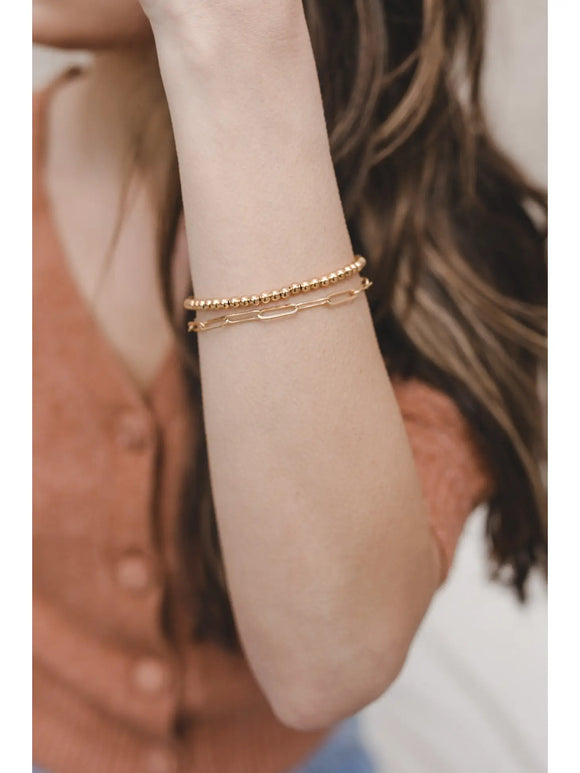 18K Gold Paper Clip Bracelet