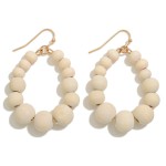 Wood Beaded Teardrop Earrings