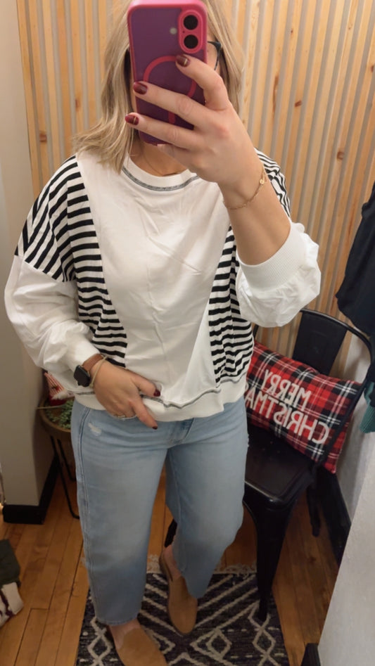 White Stripe Colorblock
