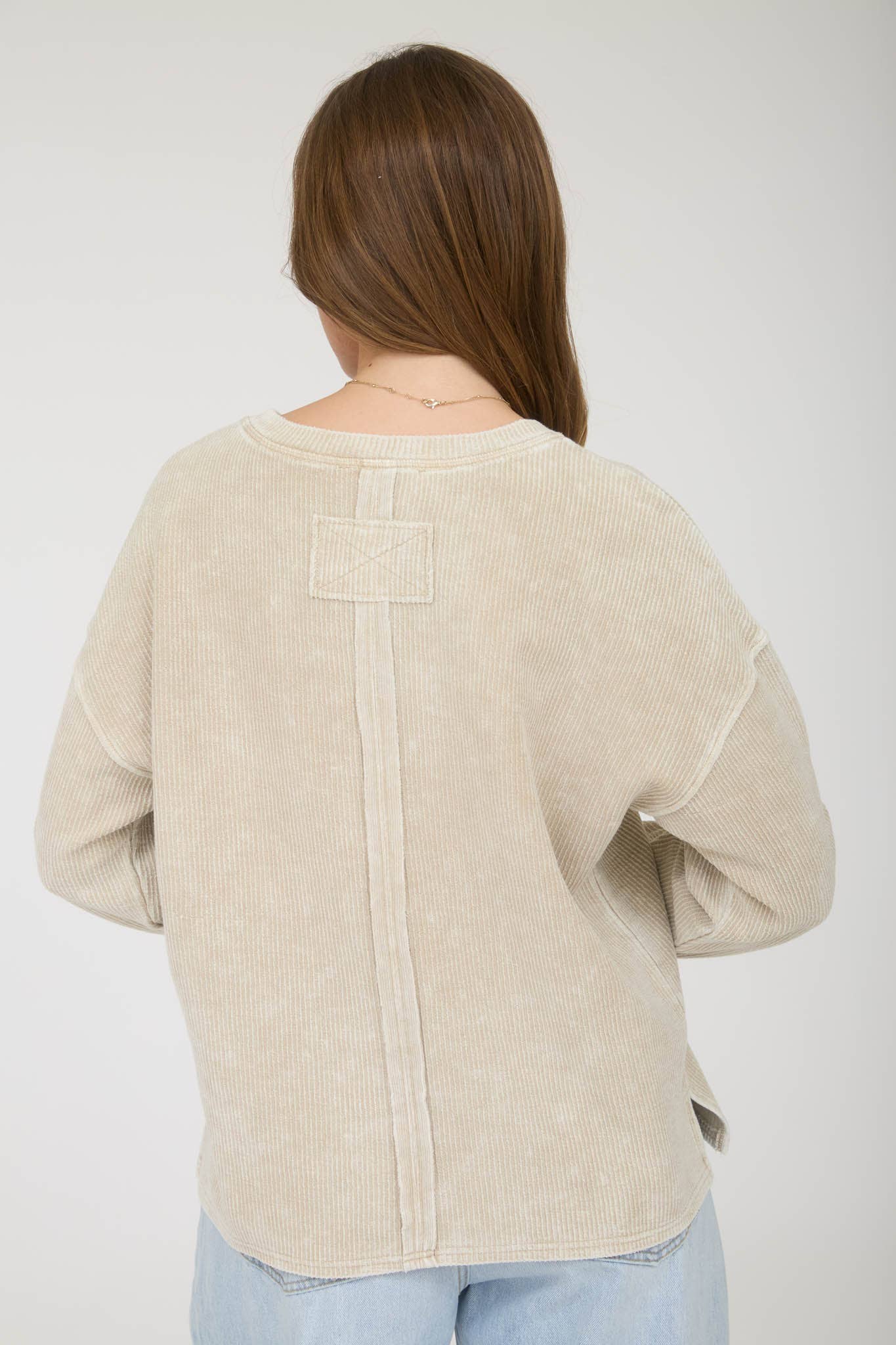 Washed Pocket Ribbed Top