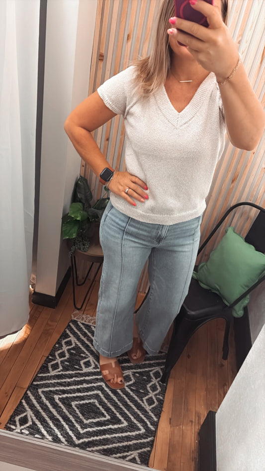 Vneck Ivory Sweater