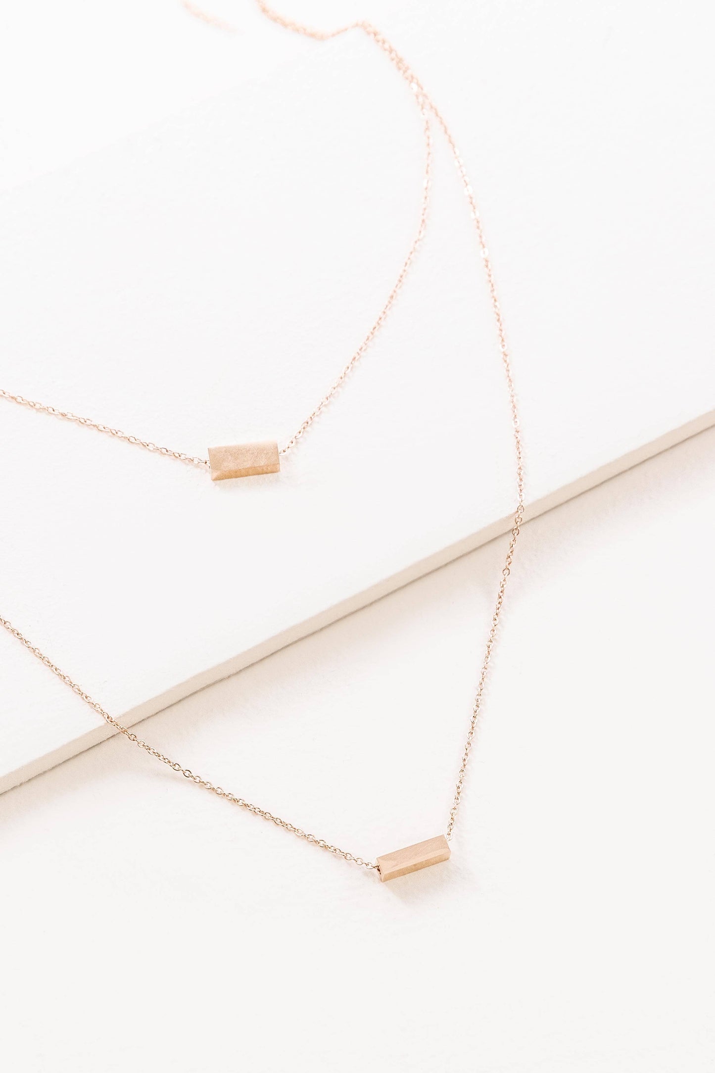 Strike a Pose Bar Layered Necklace | Rose Gold (14K)